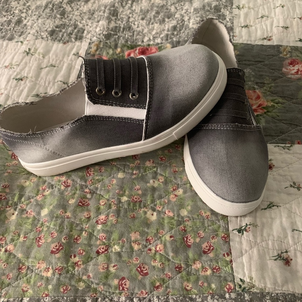 Slip on denim shoes.